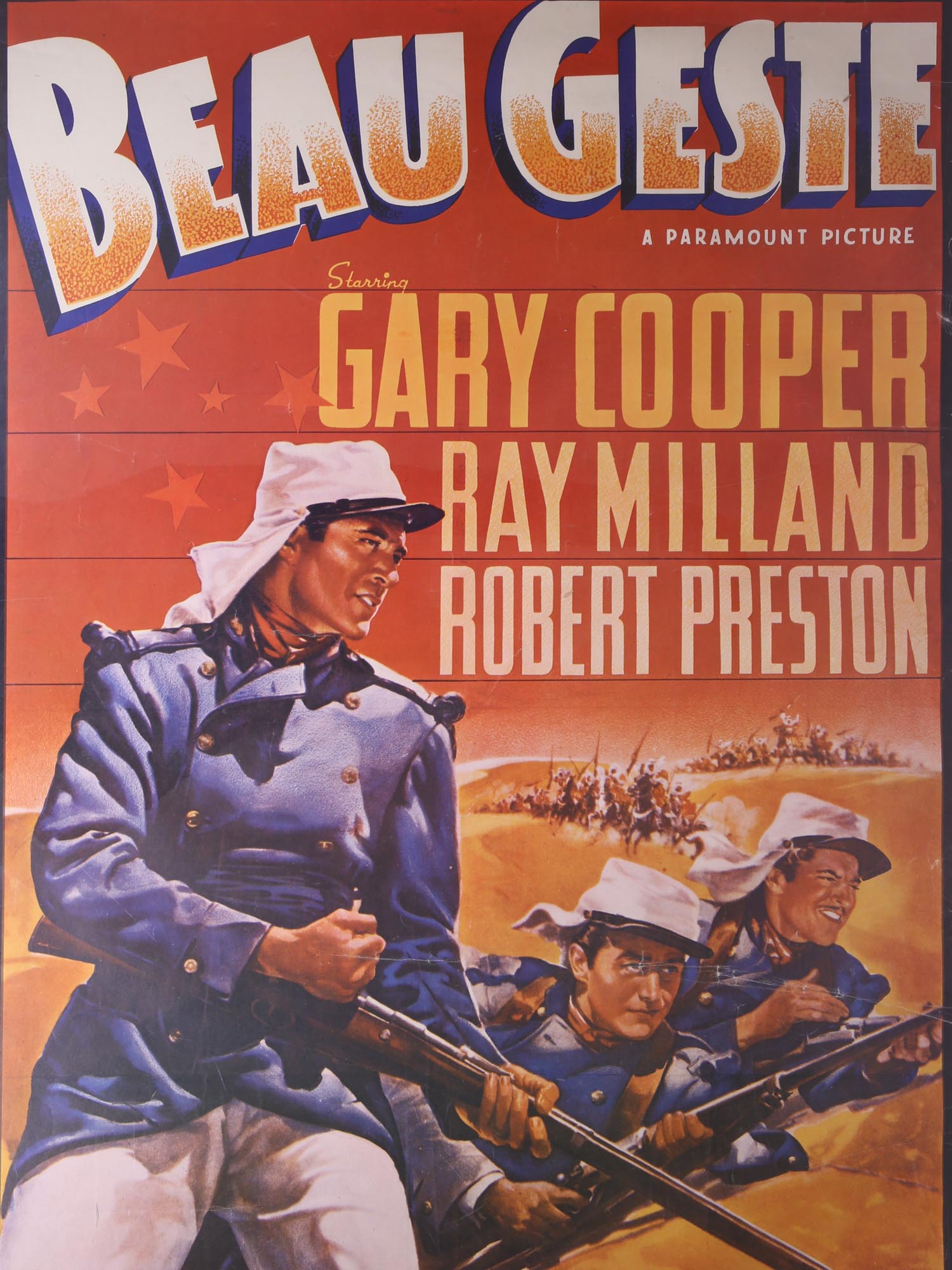 AMERICAN AD POSTER BEAU GESTE GARY COOPER MOVIE PIC-1